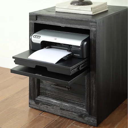 21" Printer/File Base with Flip Down Top Drawer Front